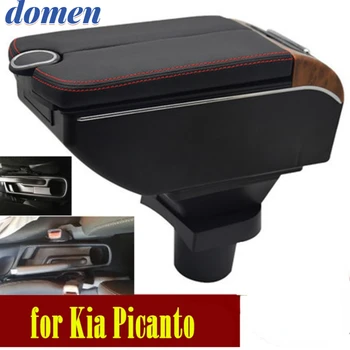 Для Kia Picanto коробка подлокотника Двойные двери открываются 7USB Детали интерьера Автомобиля С Выдвижным Отверстием для чашки Большое Пространство Двухслойный USB
