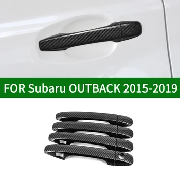 Для Subaru OUTBACK 2015-2019 Глянцевые накладки на боковые дверные ручки с рисунком из углеродного волокна 2018 2016 2017
