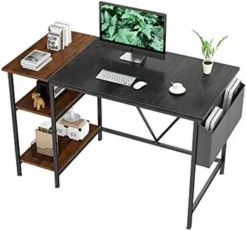 дюймовый компьютерный стол с 2-уровневой книжной полкой, Офисное письменное рабочее место, рабочий стол для учебы, Современный простой стол для ноутбука с хранилищем