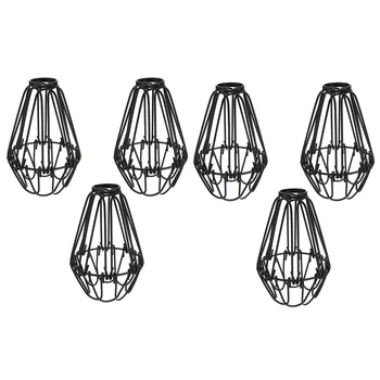 Железный каркас для защиты лампы, потолочный вентилятор и крышки для лампочек, Подвесной светильник в промышленном винтажном стиле