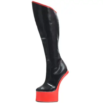 Женские ботинки Ponyplay в странном стиле на Высоком 7-дюймовом каблуке с копытами и боковой молнией, женская фетиш-обувь для Косплея