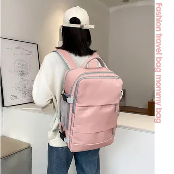 Женский рюкзак, Водонепроницаемая Повседневная школьная сумка с багажным ремнем, USB-порт, Рюкзаки, Спортивная сумка для пеших прогулок, Большая вместимость для мужчин