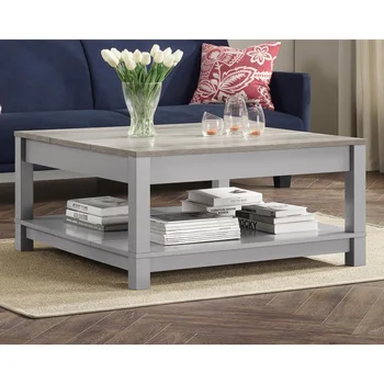 Журнальный столик Better Homes & Gardens Langley Bay, серый/Мебель из дуба Сонома, приставной столик для гостиной