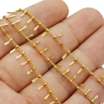 Зажимы из нержавеющей стали шириной 1,5 мм, цепочки-листики, ожерелье для браслета 