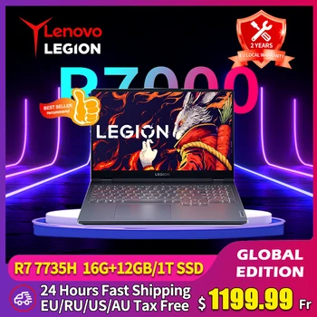 Игровой ноутбук Lenovo Legion R7000 2023 для киберспорта R7-7735H GeForce RTX4060 16G /32G RAM 512G/1T SSD 165Hz 15,6-дюймовый Игровой Ноутбук