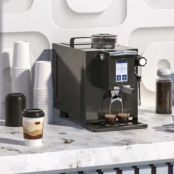 Коммерческая кофеварка Эспрессо Многофункциональная кофемашина Полуавтоматическое оборудование для кофейни с сенсорным дисплеем