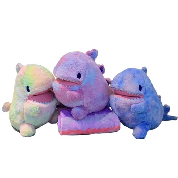 красочная плюшевая игрушка динозавр, милая мягкая подушка с одеялом, 2 в 1, игрушечная подушка, фигурка динозавра из аниме, подарок для детей, детские игрушки