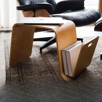 Креативное искусство из массива дерева в скандинавском стиле минималистичный угловой столик дизайнерский минималистичный маленький журнальный столик N-образный приставной столик журнальный столик