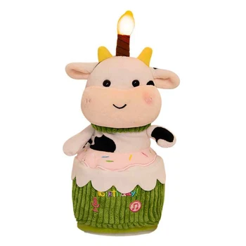 Креативный кролик, поющий, танцующий, Выдувающий свечи, С Днем Рождения, Поросенок, игрушки-утешители, Говорящая Электрическая Плюшевая игрушка