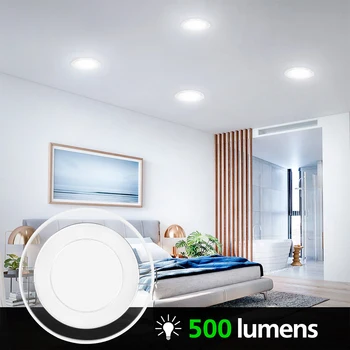 Круглый Панельный светодиодный светильник, Встраиваемый потолочный светильник для помещений Мощностью 5 Вт AC220V, светодиодный точечный светильник для гостиной, фойе, барной стойки, офиса
