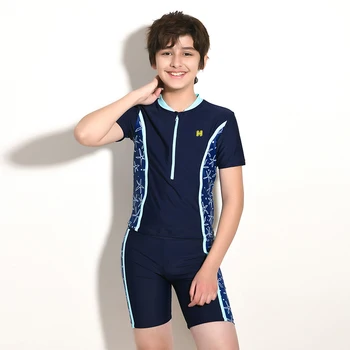 Летний Новый Детский купальник 2021 года, Водолазный костюм для серфинга с коротким рукавом, Купальники для мальчиков, Быстросохнущие обтягивающие Плавки, Комплект из двух предметов