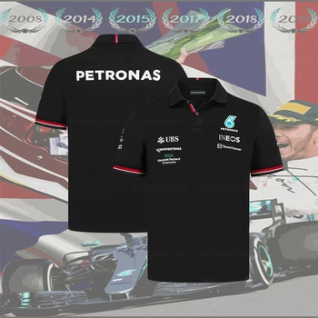 Летняя Футболка-поло Petronas F1 Racing Team Auto с отворотом, мужская быстросохнущая дышащая повседневная футболка для автоспорта