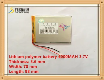 Литровая энергетическая батарея 367098 4000 мАч 3,7 В оригинальная дорожная N70S 7-дюймовая батарея для планшетных ПК cool x5 Newman от имени чилийского T7S