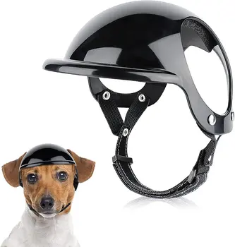 Маленький шлем для домашних собак с отверстием для ушей, Мотоциклетный шлем для собак, Мультиспортивная каска для собак, Уличная велосипедная кепка для собак и кошек
