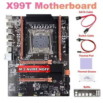 Материнская плата X99 + Кабель SATA + Кабель переключения + Перегородка + Термопаста + Термопластичная прокладка LGA2011 V3 M.2 Поддержка NVME NGFF DDR4 4X16G