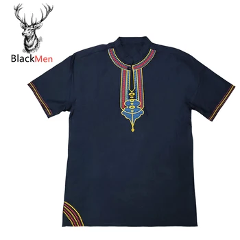 Модные дизайнерские футболки дашики из африканского традиционного хлопка с принтом и вышивкой для унисекс, кафтан, племенной этнос 2020