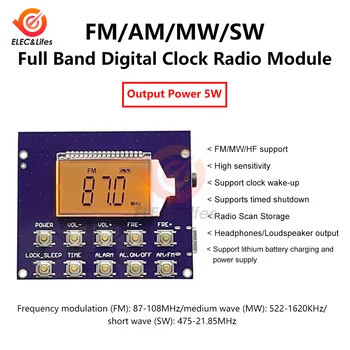 Модуль беспроводного FM-радиоприемника 87,0 МГц-108,0 МГц С частотной модуляцией, Цифровая плата радиопередатчика с ЖК-дисплеем