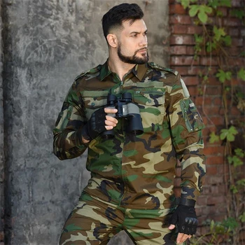 Мужская камуфляжная военная форма Унисекс, тактический костюм, боевая рубашка спецназа, Комплект брюк, одежда для тренировок по пейнтболу, солдатская одежда