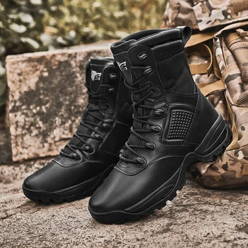 Мужские тактические военные ботинки, армейские ботинки для десанта, армейские ботинки для активного отдыха, походные ботинки, черная обувь для скалолазания, рабочая безопасная обувь