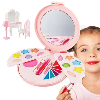 Набор для макияжа для маленьких девочек Моющийся Косметический набор для макияжа для малышей Косметические игрушки для девочек на Рождество, День рождения