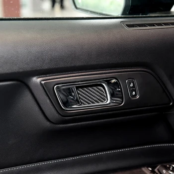 Наклейки на Дверную ручку автомобиля из Углеродного волокна для Ford Mustang 2015-2020