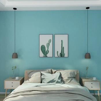 Небесно-Современная Темно-синяя Серия Nordic Blue Sea Blue Однотонные Обои Домашний Декор Гостиная Спальня Обои Нетканые