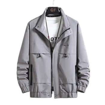 Новая мужская осенне-зимняя куртка свободного кроя, пальто черного цвета, плюс размер, повседневная молодежная куртка на молнии 10XL