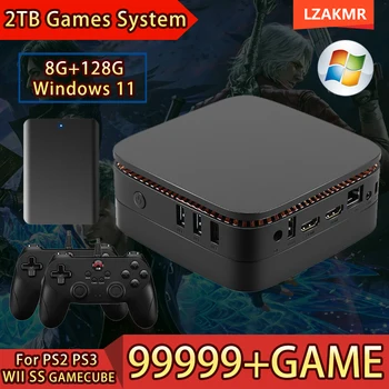 Новая Обновленная Двухсистемная игровая система 128G Win11 2TB AK1 Pro Game Box 99999 + Игры Для PS2 PS3 WII SS GAMECUBE Sega Saturn