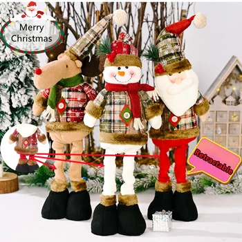 Новейшие Рождественские куклы, Выдвижные игрушки Санта-Клауса, Снеговика, Лося, Рождественские фигурки, Рождественский подарок для детей, украшение в виде красной Рождественской елки