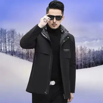 Новое мужское пальто Parker на зиму 2022 года, куртка, Мужская повседневная кепка, водонепроницаемое пальто с толстым кроличьим мехом, съемная подкладка