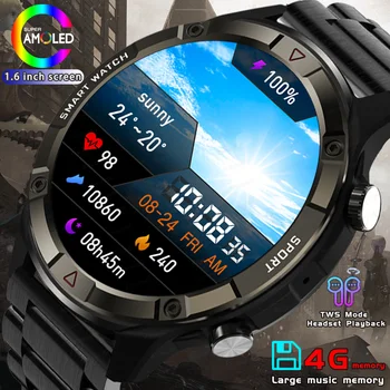 Новые смарт-часы с памятью 4G, мужские Спортивные смарт-часы на открытом воздухе, мужские часы с Bluetooth-вызовом, 1,6-дюймовые водонепроницаемые часы IP67 для Xiaomi IOS