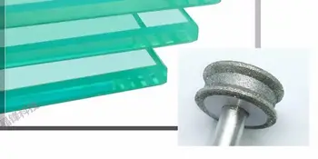 Новый 1шт 400 # стеклянный алмазный шлифовальный круг с хвостовиком 6 мм для снятия фаски с прямой кромки стеклянной плоскости