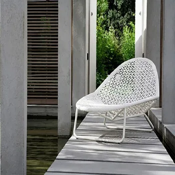 Одиночное кресло для отдыха на открытом воздухе из ленивой ткани, Эластичное Дизайнерское кресло для отдыха на балконе, легкое удобное кресло, Современная мебель для патио в спальне Silla Playa