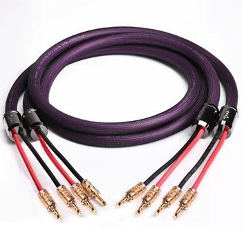 Одна пара ATAUDIO 7N OCC аудио HiFi кабель для динамика HI-FI Высококачественный усилитель Кабель для динамика с Y-образным разъемом типа 