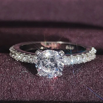 Оригинальный серебристый цвет, милые Кольца для любви, модное обручальное кольцо с обещанием Для женщин, ювелирные изделия из циркония 5 мм, R212