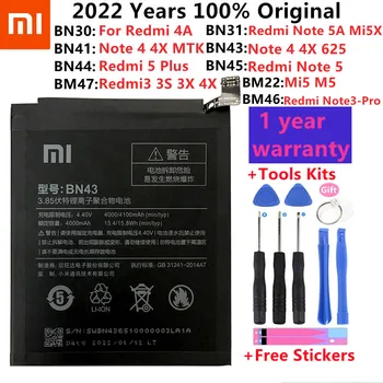 Оригинальный Сменный Аккумулятор XiaoMi Для Xiaomi Redmi 3 3S 3X 4X 4A 5A 3 pro 5 Plus Note 3 4 4X5 5A 6 7 Pro Mi5 Mi 8 5X Аккумулятор