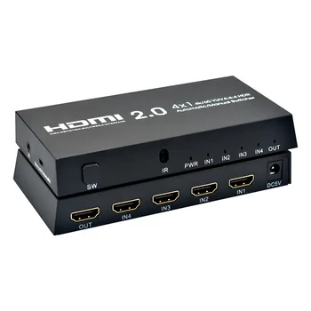Переключатель HDMI 4x1 4K/60hz HDMI 2.0 Автоматический/Ручной Переключатель 1 Выход HDMI 4 HDMI 4 В 1 Выход для Портативного компьютера Телевизора