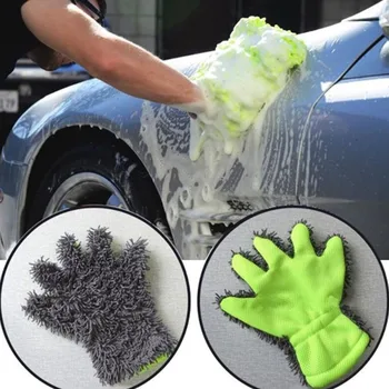 Перчатки для мытья автомобилей с 5 пальцами, Полотенца, мягкая, не царапающаяся Синель, Микрофибра, Салфетки для мытья мотоциклов, Инструменты для чистки автомобилей