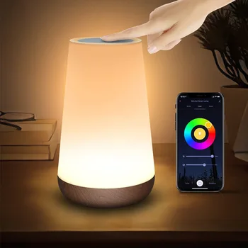 Приложение Tuya Пульт дистанционного управления Красочный Меняющийся Ночник RGB Сенсорная лампа с регулируемой яркостью Прикроватные лампы для спальни USB Перезаряжаемая Настольная лампа