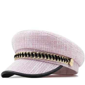 Розовая Шляпа от солнца, Повседневные военные кепки, Женский хлопковый берет, плоские шляпы, Капитанская кепка, кепка дальнобойщика, Винтажные женские шляпы для вечеринок