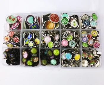 роскошный декоративный набор эпоксидных брадов с различным дизайном, упакованный в коробку для скрапбукинга 