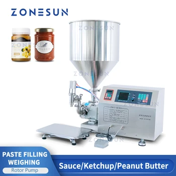 Роторный насос ZONESUN ZS-RPW1, машина для розлива и взвешивания пасты, сливочного меда, наполнителя для упаковки вязких жидкостей, соуса чили