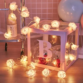Светодиодные гирлянды с USB/батарейным питанием для рождественских украшений дома 10/20 светодиодов, гирлянды из цветов розы, эстетичный декор комнаты