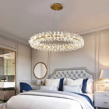 Светодиодный подвесной светильник Креативный хрустальный постмодернистский светлячок круг роскошный минималистичный светильник для гостиной столовой спальни эстетичный подвесной светильник