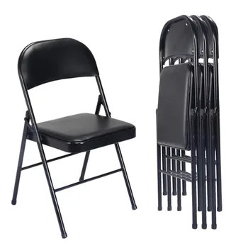 Складной стул с мягкой обивкой (4 упаковки), черные стулья