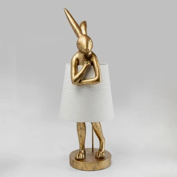 Современные Настольные лампы Kare Rabbit из Смолы, Настольная Лампа для Спальни, Прикроватная Тумбочка для Детской Комнаты, Художественный Декор, Ночная Лампа Led E27, Освещение для Животных