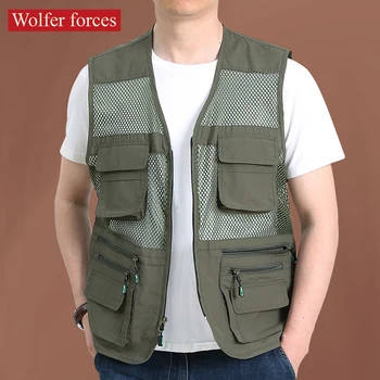 Тактический военный жилет, Мужская рабочая одежда, тактическая куртка, кардиган, повседневные инструменты, карман, Элегантный Дизайнерский Большой Размер