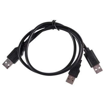 Тип USB 2.0 A мужской для двойного USB A мужской Y-разветвитель кабельный шнур черный