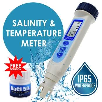 Тип ручки Измеритель солености и температуры Тестер качества воды ATC ppm/ppt/%/S.G. 4 Единицы Соли NaCl для Лабораторного пруда Гидропоники