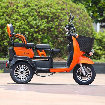 Трехколесный Электрический мини-скутер Toodi, Трехколесный велосипед с крышей для взрослых, Розовый, Максимальный, Черный, Зеленый, Серебристый, Двигатель с кислотным питанием, Аккумулятор